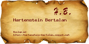 Hartenstein Bertalan névjegykártya