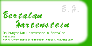 bertalan hartenstein business card